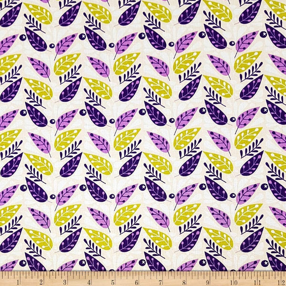 Camelot Fabrics Birds Leaves in Custard Premium Quality 100% Cotton Fabric sold by the yard