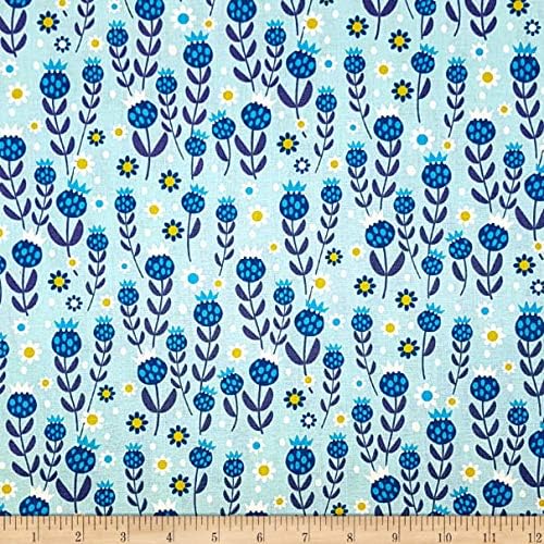 Camelot Fabrics Spring Birds Buds Blue Premium Quality 100% Cotton Fabric sold by the yard