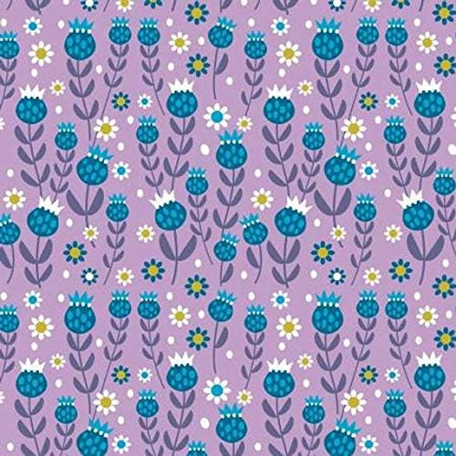 Camelot Fabrics Spring Birds Buds Purple Premium Quality 100% Cotton Fabric sold by the yard