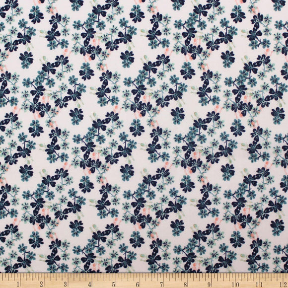 Camelot Fabrics Berry Blossom Light Pink/Blue Quilt Fabric by the Yard, Light Pink/Blue 100% Cotton Fabric sold by the yard