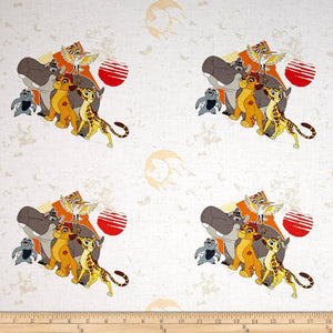 Camelot Fabrics "Disney Lion Guard All For One" Quilt Fabric, Light Orange 100% Cotton Fabric sold by the yard