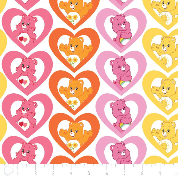 Camelot Fabrics Care Bear Warm Hearts in Pink 100% Premium Quality 100% Cotton Fabric sold by the yard