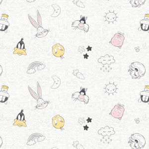 Camelot Fabrics Little Dreamer Characters On Heather White Premium Quality 100% Cotton Fabric sold by the yard