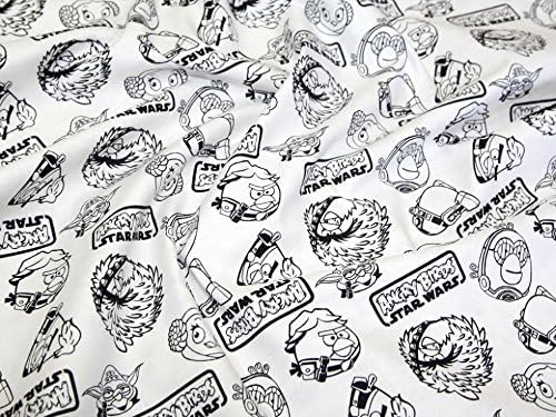 Camelot Fabrics Angry Birds Star Wars Outlines Quilting Fabric White 100% Cotton Fabric sold by the yard