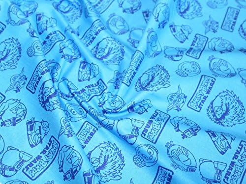 Camelot Fabrics Angry Birds Star Wars Outlines Quilting Fabric Blue 100% Cotton Fabric sold by the yard