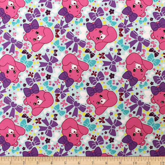 Camelot Fabrics Care Bears Sparkle & Shine Pretty Bow in Fabric, Blue, 100% Cotton Fabric sold by the yard