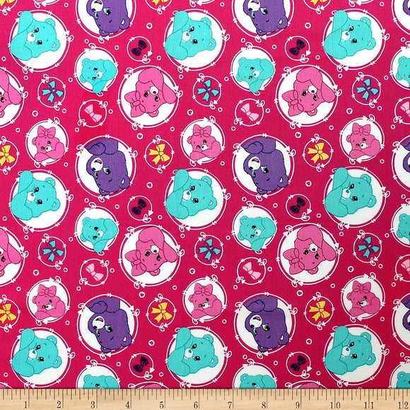 Camelot Fabrics Care Bears Sparkle & Shine Arrows in Quilt Fabric, Berry, 100% Cotton Fabric sold by the yard