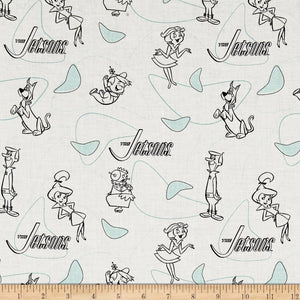 Camelot Fabrics "The Jetsons Line Art" Quilt White 100% Cotton Fabric sold by the yard