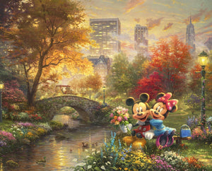 David Textiles - Disney Mickey Minnie Central Park Panel (35"x44") Premium Quality Digital 100% Cotton Sold by The Panel