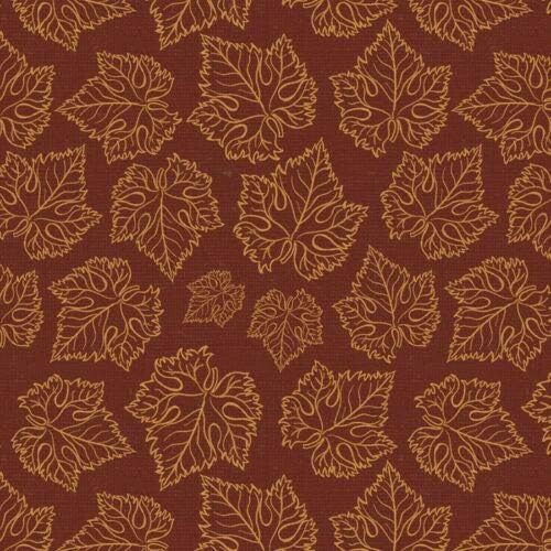 David Textiles Tonal Toss Grape Leaves Wine Beige 100% Cotton Fabric sold by the yard