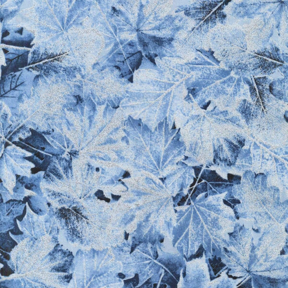 Timeless Treasures Winter Birch Large Leaves Premium Quality 100% Cotton Fabric sold by the yard