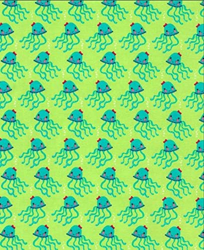 Timeless Treasures Jelly Fish Fun Lime Green Fabric Premium Quality 100% Cotton Fabric sold by the yard