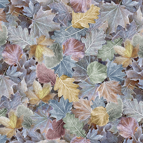 Timeless Treasures Winter Packed Leaves Premium Quality 100% Cotton Fabric sold by the yard