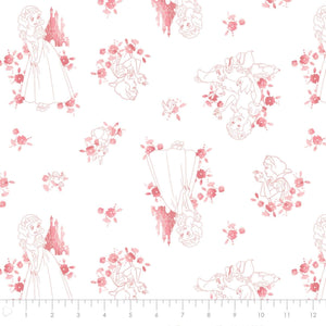 Camelot Fabrics Toile in Coral Premium Cotton Fabric 100% Cotton Fabric sold by the yard