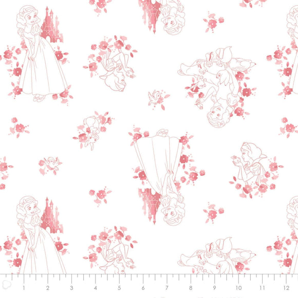 Camelot Fabrics Toile in Coral Premium Cotton Fabric 100% Cotton Fabric sold by the yard