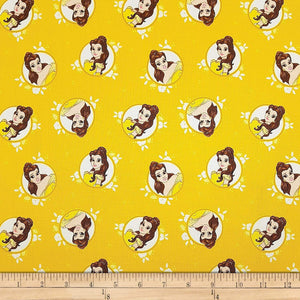 Camelot Fabrics Disney Forever Princess Belle in Circles in Quilt Fabric, Gold, Quilt 100% Cotton Fabric sold by the yard