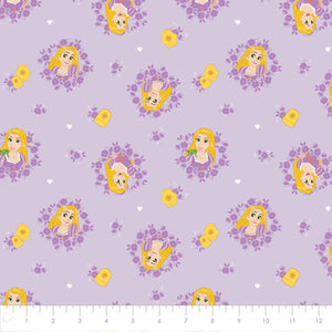 Camelot Fabrics Princess Rapunzel Wreaths in Light Purple Quality 100% Cotton Fabric sold by the yard