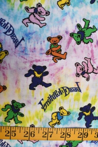 Springs Creative Sewing Fabric – Grateful Dead Dancing Bears Print 100% Cotton Fabric sold by the yard