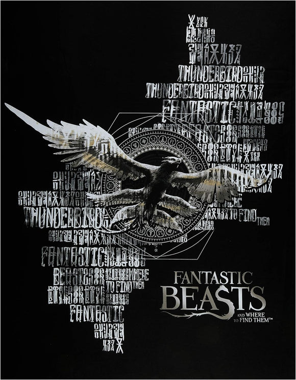 Camelot Fabrics Wizarding World Fantastic Beasts 36x43in.'' Panel in Black 100% Cotton Fabric sold by the panel