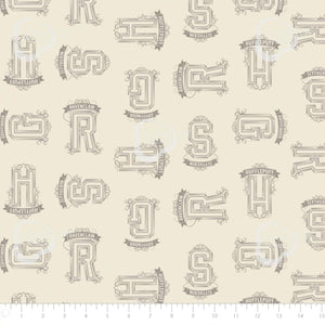 Camelot Fabrics Harry Potter Houses Letters in Cream 100% Cotton Fabric sold by the yard