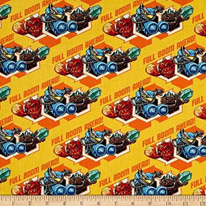 Eugene Textiles Skylanders Full Boom Sunshine 100% Cotton Fabric sold by the yard