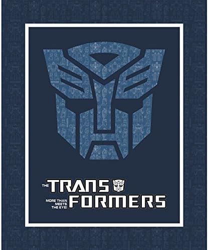 Camelot Fabrics Transformers Autobot Shield in Dark Blue 36x43in. panel 100% Cotton Fabric sold by the panel