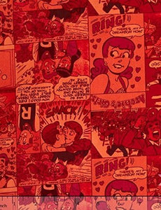 Camelot Fabrics Archie Comics Retro Red 100% Cotton Fabric sold by the yard