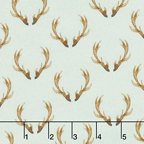 Camelot Fabrics Winter Wood Antlers Light Mint Green Premium Quality 100% Cotton Fabric sold by the yard