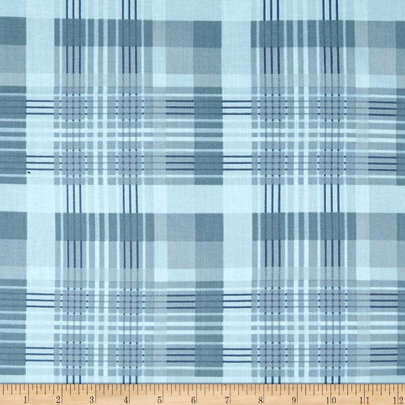 Camelot Fabrics Laura Ashley Wisteria Plaid Fabric, Blue, 100% Cotton Fabric sold by the yard