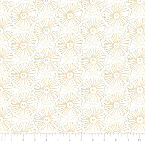 Camelot Fabrics Up Up & Away Blossom White & Gold Fabric Premium Quality 100% Cotton Fabric sold by the yard