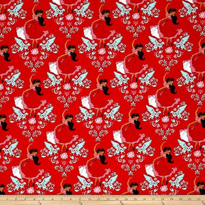 Camelot Fabrics Disney Elena of Avalor Dance Ruby 100% Cotton Fabric sold by the yard