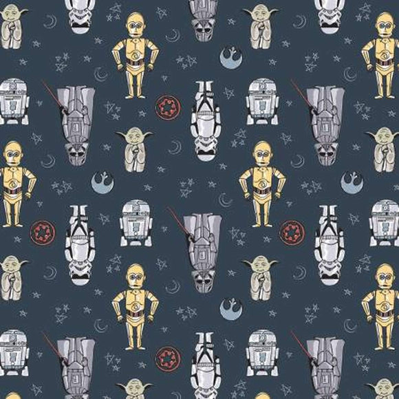 Camelot Fabrics Star Wars Doodle Figures Premium Quality 100% Cotton Fabric sold by the yard