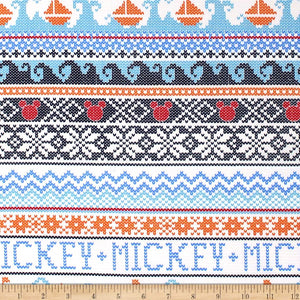 Camelot Fabrics Disney Mickey Mouse Oh Boy! Sweater White Quilt 100% Cotton Fabric sold by the yard