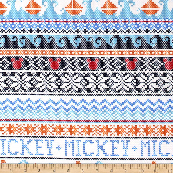 Camelot Fabrics Disney Mickey Mouse Oh Boy! Sweater White Quilt 100% Cotton Fabric sold by the yard