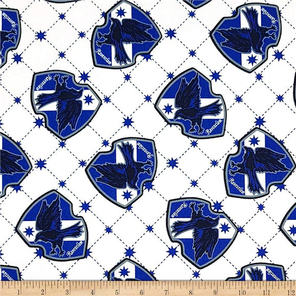 Camelot Fabrics Wizarding World Ravenclaw House Pride in White Quilt 100% Cotton Fabric sold by the yard