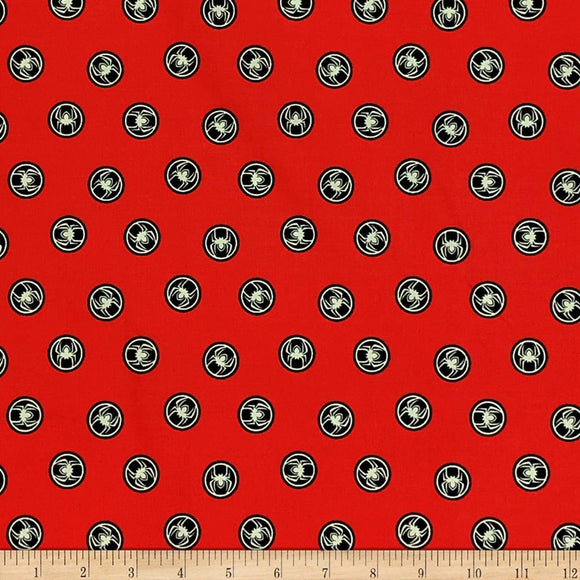 Camelot Fabrics Spider-Man - Spiderman Token - Glow Premium Quality 100% Cotton by The Yard