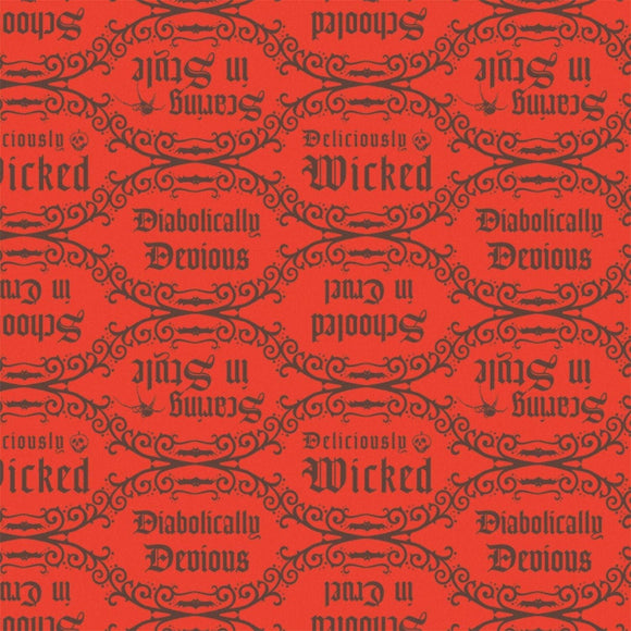 Camelot Fabrics Disney Fabric Villain's Diabolical Quotes in Red Premium Quality Cotton Fabric by The Yard