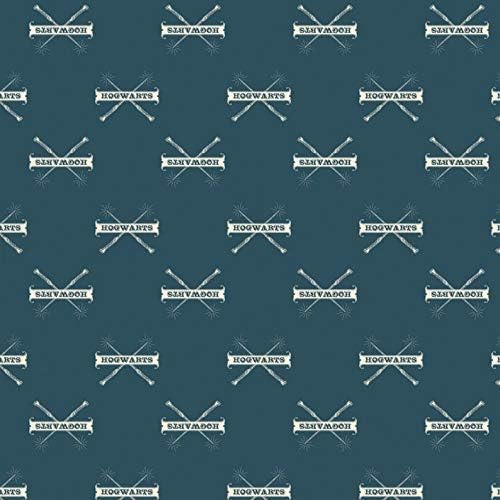 Camelot Fabrics Harry Potter Hogwarts & Wands Fabric Premium Quality 100% Cotton Sold by The Yard.