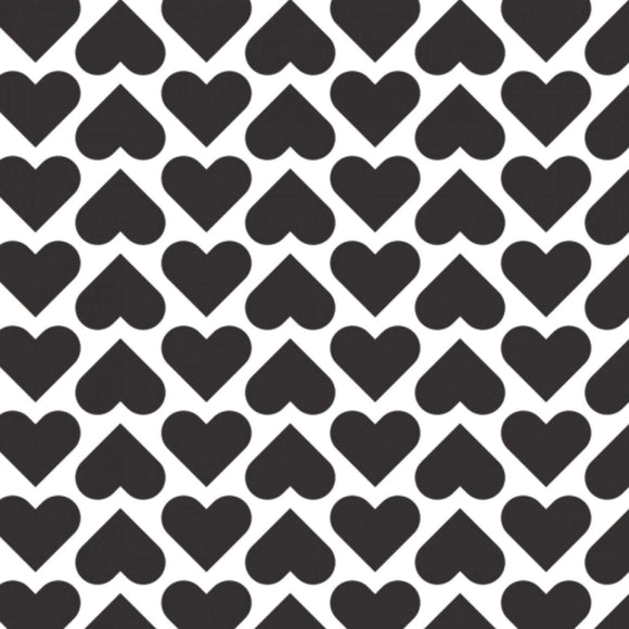Camelot Fabrics Wild Hearts Black Premium Quality 100% Cotton Sold by The Yard.