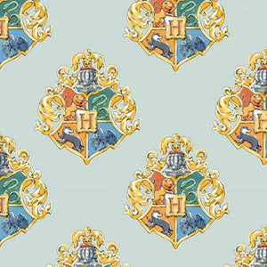 Camelot Fabrics Harry Potter Wizarding World Watercolor Crest Light Blue 100% Cotton Fabric by The Yard
