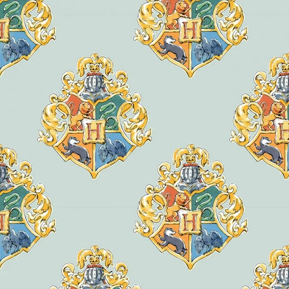 Camelot Fabrics Harry Potter Wizarding World Watercolor Crest Light Blue 100% Cotton Fabric by The Yard