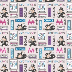 Camelot Fabrics Monopoly 95070210 2 Tossed Expressions BTY 100% Cotton Fabric sold by the yard