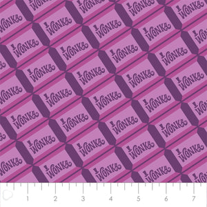 Camelot Fabrics Willy Wonka Chocolate in Purple Premium Quality 100% Cotton Fabric sold by the yard
