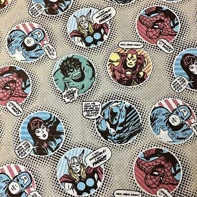 Camelot Fabrics Marvel Comic Pop Power Badges Premium Quality 100% Cotton Fabric sold by the yard