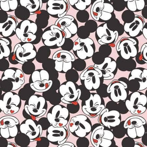 Camelot Fabrics Disney Mickey Tossed Stack Pink Premium Quality 100% Cotton Fabric sold by the yard