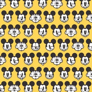 Camelot Fabrics Disney Mickey Expressions Yellow Premium Quality 100% Cotton Fabric sold by the yard