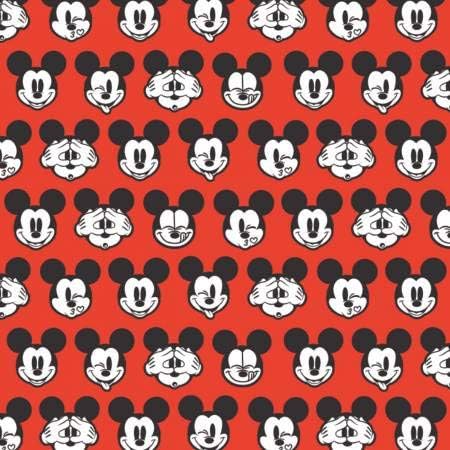 Camelot Fabrics Disney Mickey Expressions Red Premium Quality 100% Cotton Fabric sold by the yard