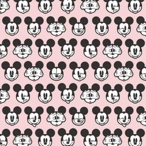 Camelot Fabrics Disney Mickey Expressions Light Pink Premium Quality 100% Cotton Fabric sold by the yard