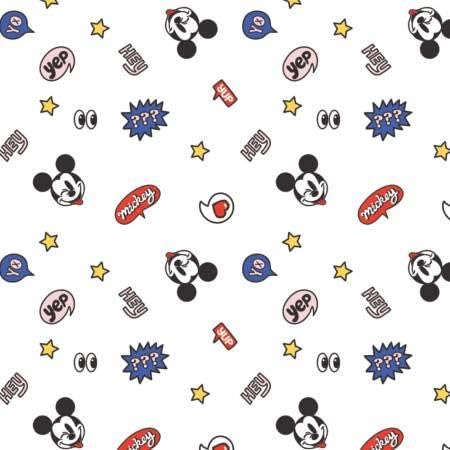 Camelot Fabrics Disney Mickey Tiny Interactions White Premium Quality 100% Cotton Fabric sold by the yard