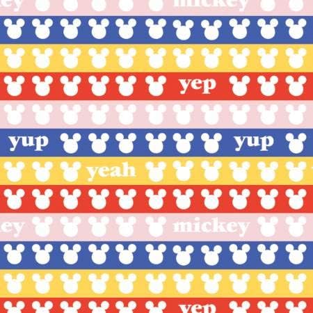 Camelot Fabrics Disney Yup Yep Yeah Mickey Premium Quality 100% Cotton Fabric sold by the yard